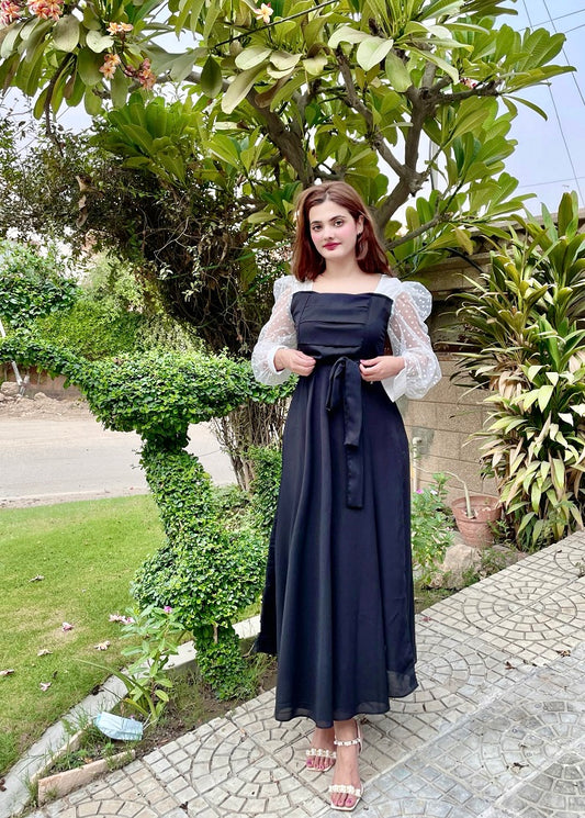 TWO TONE FRONT PLATTED DRESS