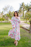 WHITE SQUARISH FLORAL DRESS