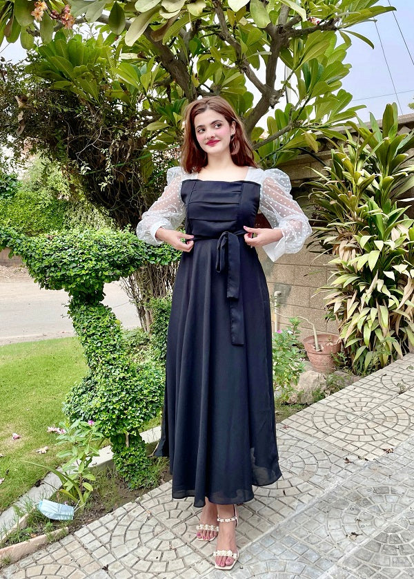 TWO TONE FRONT PLATTED DRESS
