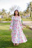 WHITE SQUARISH FLORAL DRESS